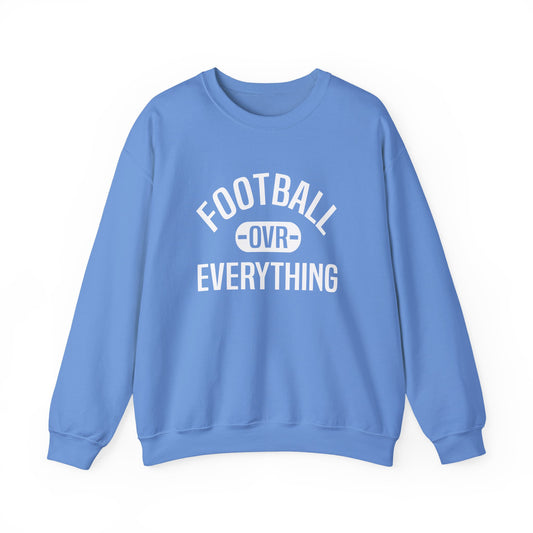 Football Over Everything Unisex Crewneck (Carolina/White)