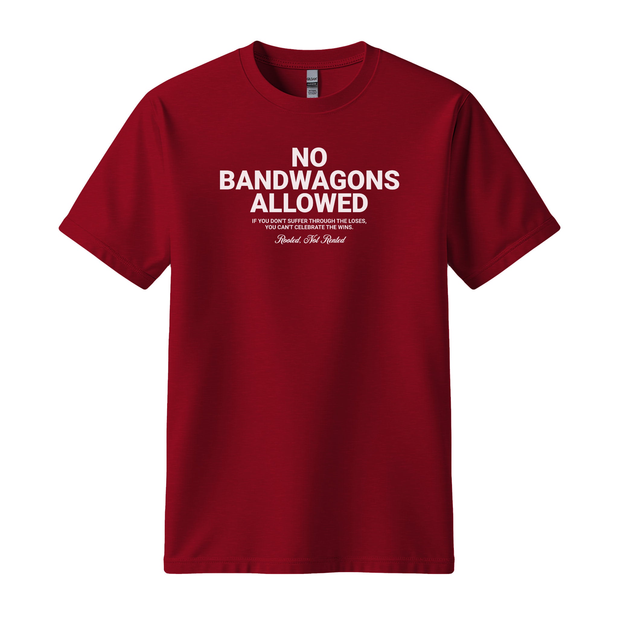 No Bandwagons Allowed Tee - Cardinal/White